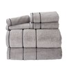 Hastings Home 2-piece Luxury Cotton Towel Set, Bath Sheet Made from 100% Zero Twist Cotton, (Silver/Black) 885273DSW